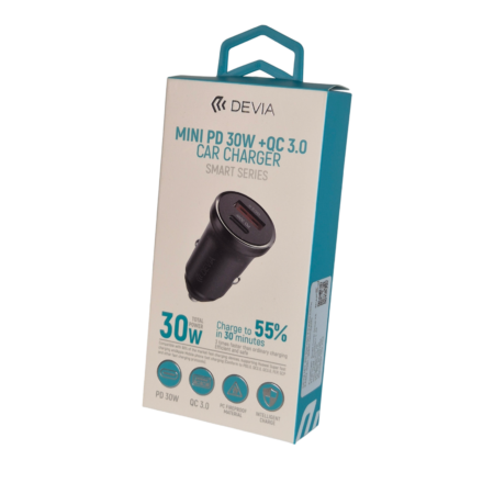 Devia Mini PD 30W + QC 3.0 autós töltőfej