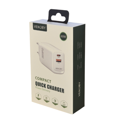 Vekoby PD+QC 65W GaN gyorstöltő adapter