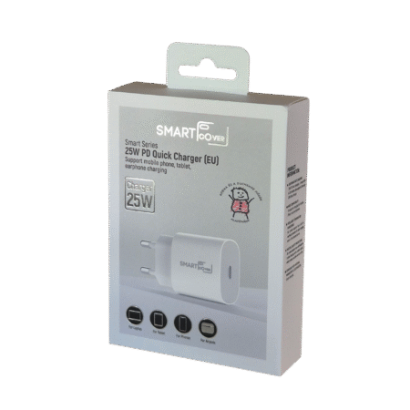 SmartCover 25W USB-C Töltőadapter – Gyorstöltő Telefonhoz és Tablethez