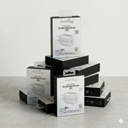 SMART COVER 30W GaN PD Gyors­töltő adapter – 10 db